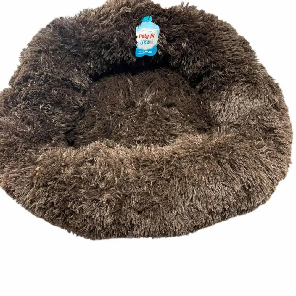 Best Friends By Sheri Calming Shag Fur Donut Cuddler Cat & Dog Bed 23